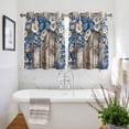 thumbnail image 3 of Blue White Daisy Kitchen Curtains Short 54 Inch Length, Vintage Pastoral Butterfly Rustic Wood Grommet Top Bedroom Living Room Curtains, Light Filtering Cafe Curtain Drapes 2 Panels Set 84''x54'', 3 of 9