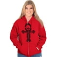 thumbnail image 4 of Ankh Egyptian Cross Symbolic Spiritual Unisex Fleece Graphic Zip Up Hoodie Brisco Brands 2X, 4 of 5