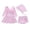 Pink, variant on One Piece Swimsuit for Girls Gradient Patchwork Ruffle V Neck Long Sleeve Dress Shorts Cap 3 Piece Set Athletic Swimwear Bathing Suit