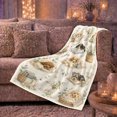 thumbnail image 6 of Vintage Bookshelf Puppy Vignettes, Cozy Pet Portrait Pattern, Warm Flannel Blanket for Living Room and Bedroom, Dog Lovers Just Because Gift, Pet Lover Home Decor, 6 of 9
