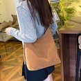 thumbnail image 4 of HUISZJ Retro Suede Shoulder Bag, PU Leather Slouchy Handbag, Large Capacity Tote Bag for Women Travel Work (Brown), 4 of 10