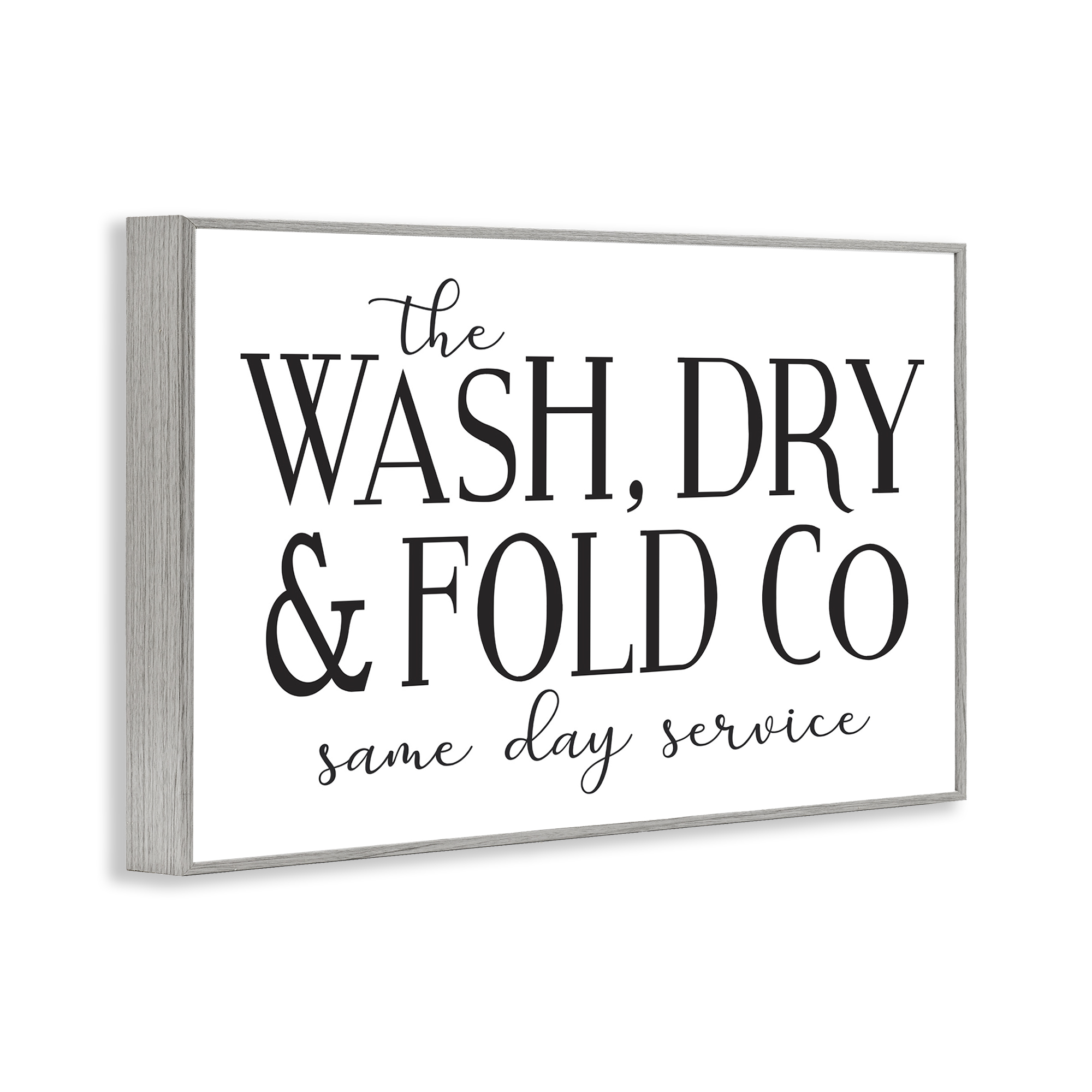 Stupell Industries Same Day Service Laundry Typography Painting Gray Framed Art Print Wall Art, 30 x 20