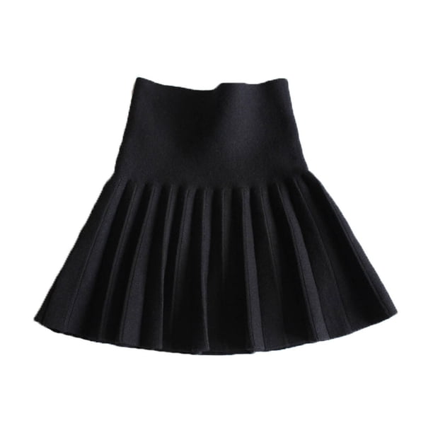 Odeerbi Niñas Invierno Cintura Alta Falda Plisada Color Sólido Falda Uniforme Escolar