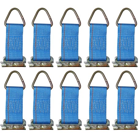 New E-Track Rope Tie Off 10-Pack - - Blue Rope Tie Offs for Securing Loads in Your Trailer, Truck, Pickup, More! (Blue)