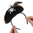 thumbnail image 3 of FELTECHELECTR Diadema de pirata para Halloween, disfraz de pirata para fiesta de Halloween, divertida diadema con estampado de calavera pirata., 3 of 4