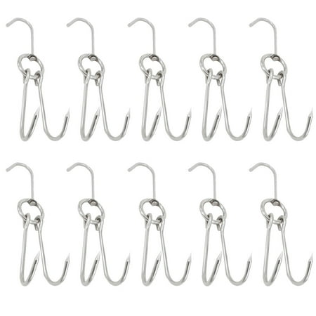 

10 Pcs Sturdy Meat Hooks Creative Poultry Hooks Simple BBQ Hooks (Silver)