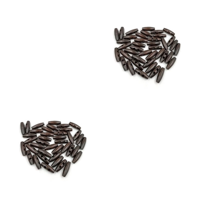 Qarigey 50 piezas Botón de palanca Forma de oliva de Estilo simple DIY Artesanía Accesorios de costura Suministros de ropa Botones de Café oscuro 2piezas