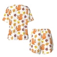 thumbnail image 6 of Wukai Cartoon Squirrel Women's Pajama Set,Short-Sleeve Top and Shorts with Elastic Waistband and Pockets for Loungewear, Yoga, and Casual Wear-4X-Large, 6 of 8