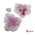 thumbnail image 4 of Bewildely 50 unids/set elegantes cabezas de orquídeas artificiales para una apariencia sofisticada y duradera Decoración blanco morado, 4 of 6