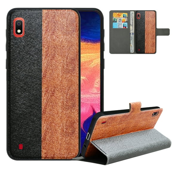 Labanema Samsung Galaxy A10 2019 Case with Kickstand, 2 in 1 Detachable Magnetic Protective Folio Flip Cover for Samsung Galaxy A10 2019 (Black Brwon)