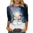thumbnail image 2 of Gamivast Women's Christmas Shirts Christmas Shirts for Women 2025 3/4 Sleeve Plus Size Round Neck Funny Holiday Graphic Pullover Fall Loose Fitted Tunic Blouses Xmas Party Outfits, 2 of 6