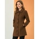 thumbnail image 3 of Abrigo de Invierno para Mujer Allegra K Cuello de Piel Sintética Largo Cálido Marrón XL, 3 of 6