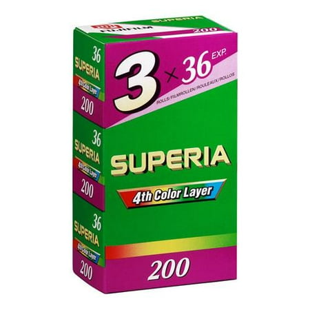 - Fujifilm Fujicolor 200 Color Negative Film, ISO 200, 35mm Roll Film, 36 Exposures, 3 Pack