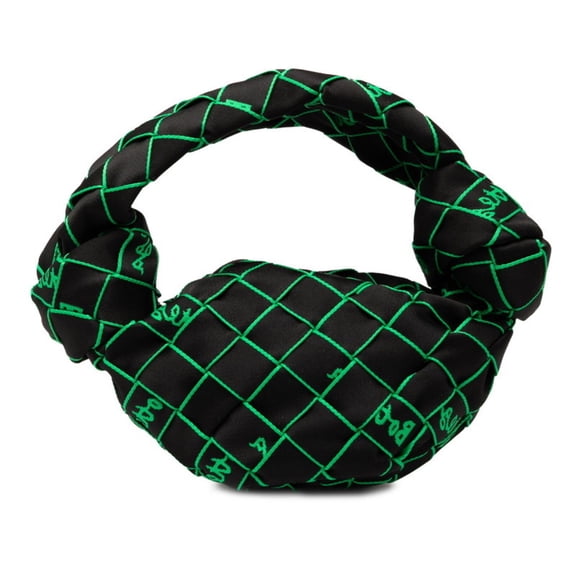 Pre-Owned Bottega Veneta Double Knot Webbing Handbag/One-Shoulder Bag in Black and Green...