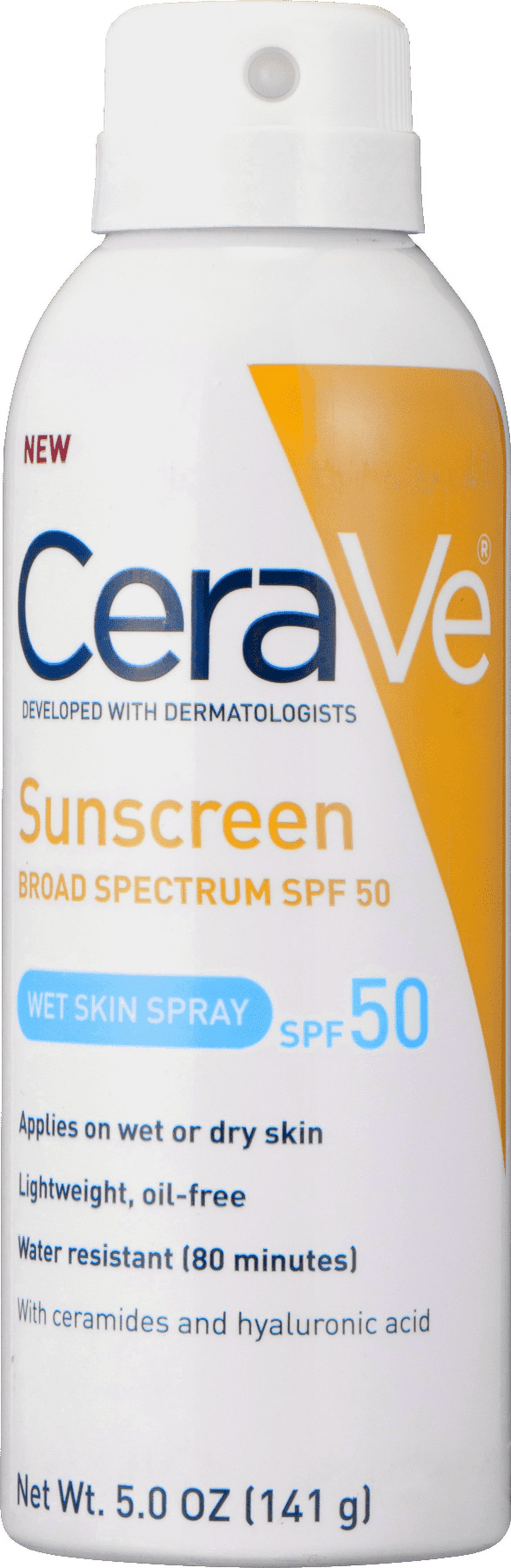 CeraVe Sunscreen Wet Skin Spray, SPF 50, 5 Oz - image 4 of 8