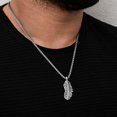 thumbnail image 2 of Feather Urn Necklace for Ashes, 925 Silver Cremation Jewelry for Men, 2 of 4