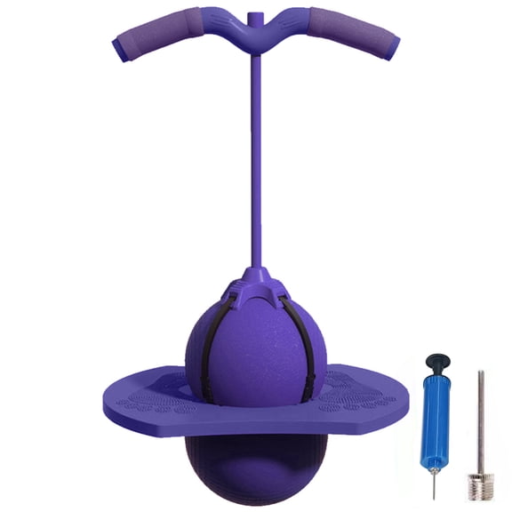 Pogo Jumper with Handle and Ball Pump, Balance Jumping Ball, Jumping Toy, Low Noise Pogo Stick Alternative, High Jump Toy Bounce Jump Trick Board Pogo Bouncing Ball for Indoor Outdoor Use