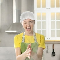 Worgeous White Cotton Hair Nets for Food Service Workers and Home Use Lightweight Hats 6 Pieces