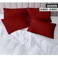 thumbnail image 2 of Pack de 4 fundas de almohada Utopia Bedding tamaño queen, color rojo, 2 of 6