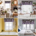 thumbnail image 5 of Purple Flowers Valance Curtain for Windows Spring Watercolor Butterfly Brown Wood Grain Rod Pocket Curtain Valances Short Window Treatments Panels for Kitchen Bathroom Laundry Basement 60 x 14 Inch, 5 of 9