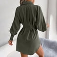 thumbnail image 6 of LYXSSBYX Long Sleeve Dresses Fashion Women Casual Solid V-Neck Long Sleeve Loose T-Shirt Autumn Blouse Button Tops, 6 of 8