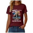 thumbnail image 5 of CAICJ98 Womens 250th Anniversary Shirt Vintage American Flag Independence Day 250 Anniversary Women T Shirts (Wine,S), 5 of 8