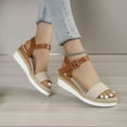 thumbnail image 4 of BONIXOOM Platform Sandals Women Clearance Fall Buckle Platform Casual Fashion Shoes for Women Beige Size 5.5, 4 of 8
