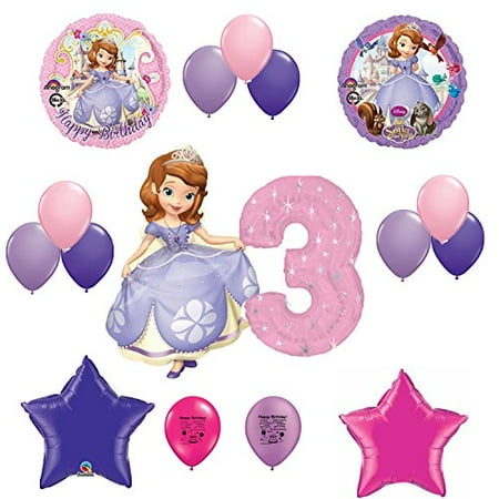Sofia The First Party Supplies Happy 3rd Third Birthday Balloon