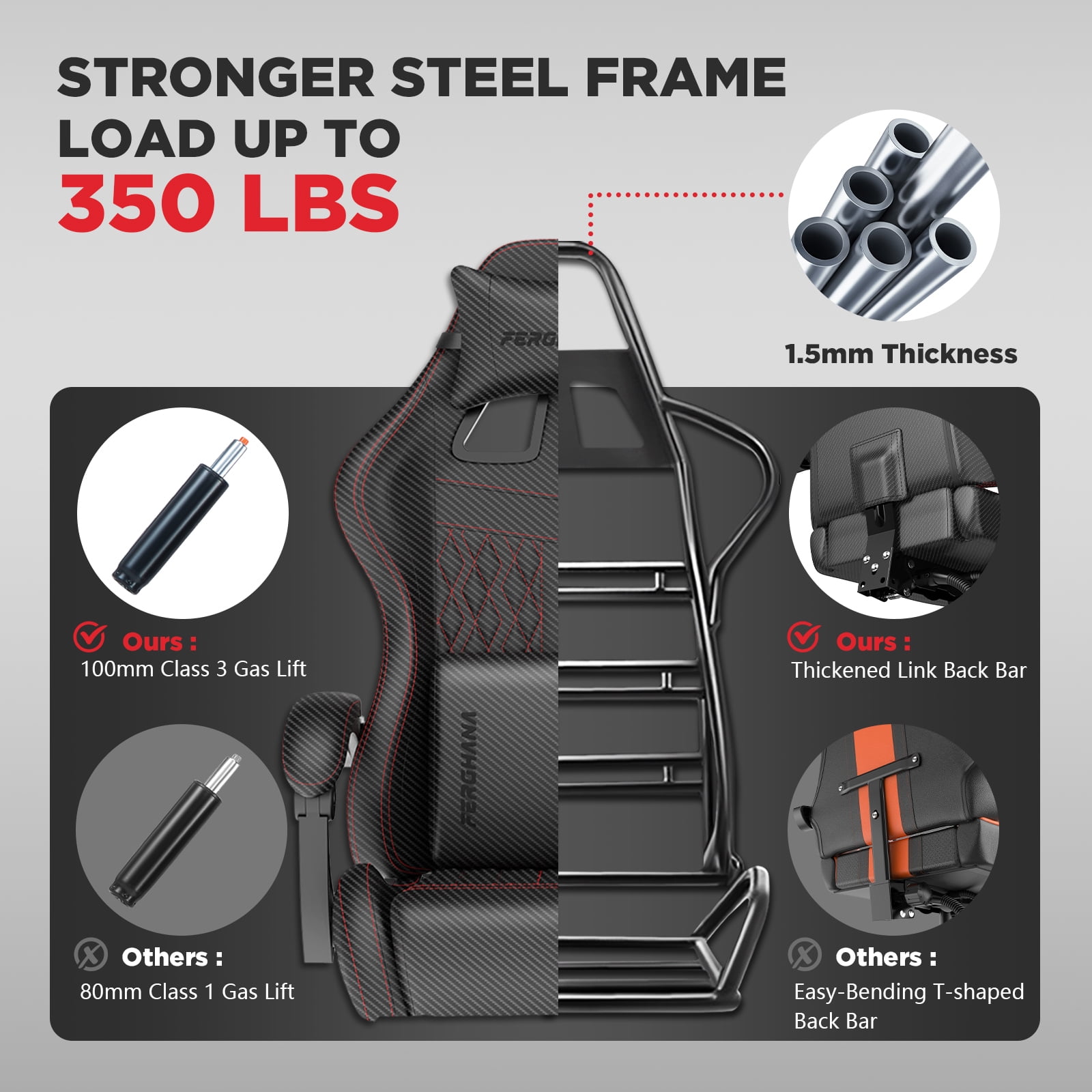 Luxvie Gaming Chair with Footrest Computer Ergonomic Office Chair with Massage Lumbar Support & Headrest, High Back Vintage Game Chair for Adults and Kids, Black