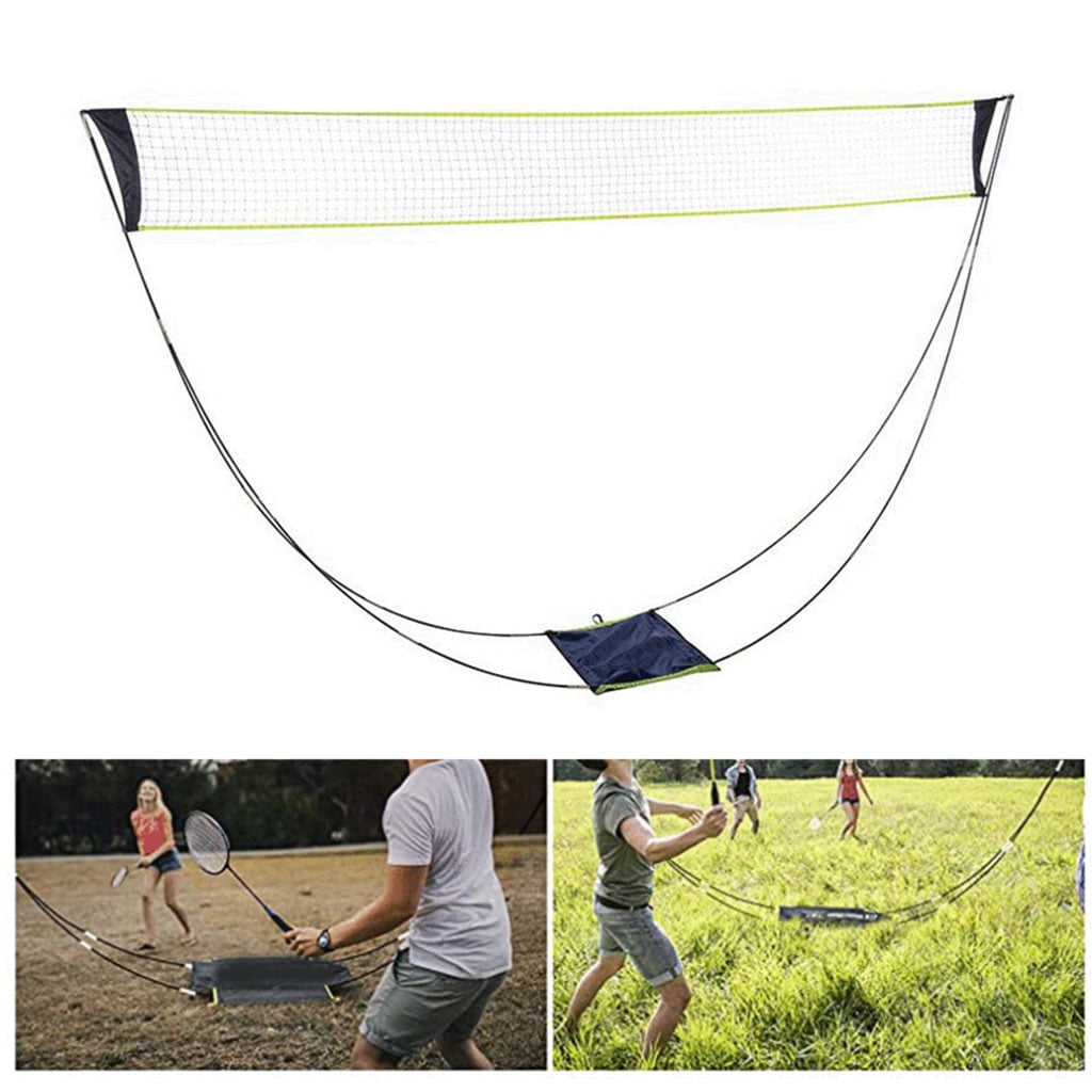 Portable Badminton Net with Stand Carry Bag, Folding Volleyball Tennis Badminton Net – Easy Setup for for Outdoor/Indoor , Backyard, Tools or Stakes Required-9.8ft*4.9ft