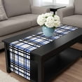 thumbnail image 4 of Blue Black Plaid Table Runner 72 Inches Long, Farmhouse Blue Black Checkered Kitchen Coffee Dining Table Decoration for Home Party Birthday Wedding Home Decor 14x72 Inches, 4 of 8