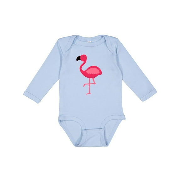 Inktastic Pink Flamingo Boys or Girls Long Sleeve Baby Bodysuit