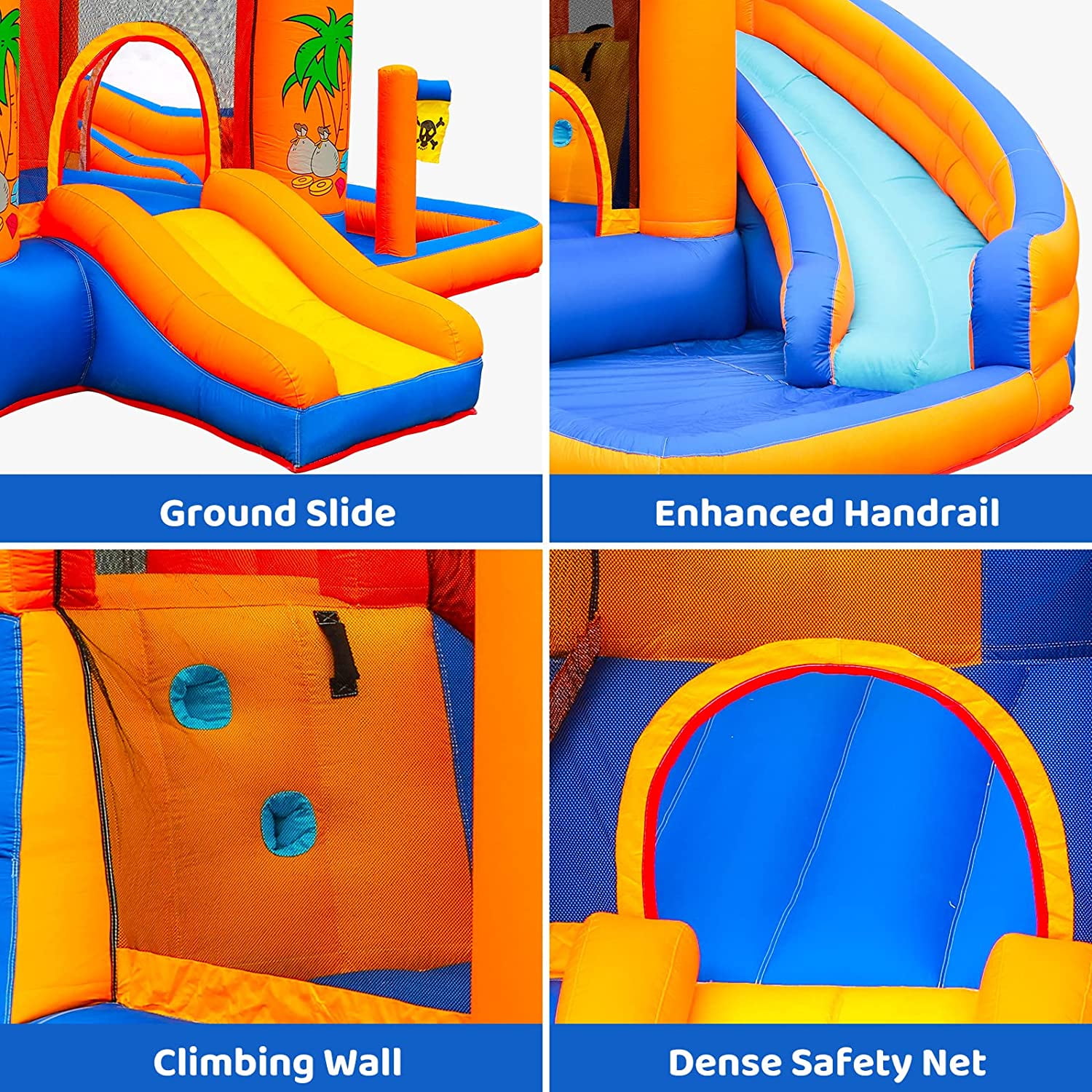 Arlopu Inflatable Bounce House Water Slide with Blower, Outdoor Backyard Jumping Castle Inflatable Play Water Park with Splash Pool for Kids 2-8 Years
