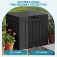 thumbnail image 3 of Uforic 31 Gallon Waterproof Resin Outdoor Storage Box, Lockable Deck Box & Package Delivery Box for Patio, Garden Tools & Pool Supplies, Black, 3 of 10