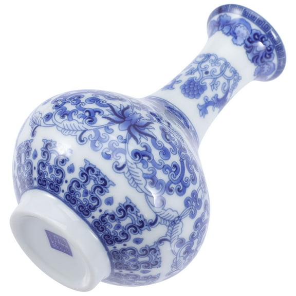 MLINS  Blue and White Porcelain Vase Small Decorations Vases Office
