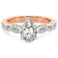 thumbnail image 3 of IGI Certified 3 Carat Pear Shape Lab Grown Diamond Engagement Ring | 14K Rose Gold |Larisa Side Stone Diamond Ring | FG-VS1-VS2 Quality Friendly Diamonds, 3 of 5
