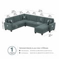 thumbnail image 3 of Stockton 127W U Couch with Reversible Chaise in Turkish Blue Herringbone Fabric, 3 of 8