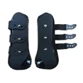 thumbnail image 4 of Front Hind Leg Boots Adjustable Horse Leg Boots Equine Front Hind Leg Guard Equestrian Tendon Protection Horse Hock Brace (Brown  Hind leg), 4 of 6