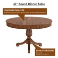 thumbnail image 3 of Wirrytor 47 ' Round Circle Wooden Pedestal Dining Table, with Round Tabletop & Curved Trestle Legs in Antiqued Brown Finish, Place Dining Table, Bistro, 3 of 7