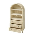 thumbnail image 5 of Arched Pantry Cabinet, Farmhouse Tall Buffet Cabinet with Drawers and Adjustable Shelves, Wooden Coffee Bar Cabinet with Storage, for Kitchen, Dining Room, Living Room, 5 of 9