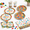 Multicolor-Building Block, variant on Multicolor Sweet 16 Birthday Party Supply Set, Serves 25, Includes Tableware and Decor