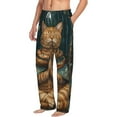 thumbnail image 6 of Logiee Surreal Meditating Cat Print Pajama Pants for Men,Men’s Pajama Bottoms,Mens PJ Pants with Pockets & Button Fly-Medium, 6 of 6