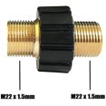 thumbnail image 2 of Conector rápido de manguera auspiciosa, adaptador de lavadora a presión macho doble M22 X 1.5 compatible con manguera de lavadora a presión Karcher, Karcher HD y Hds (diámetro de 14 mm) kaili Sencillez, 2 of 5