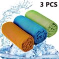 thumbnail image 1 of Toalla de enfriamiento de 3 piezas, toalla de microfibra para alivio de enfriamiento instantáneo, toalla fría y fría para yoga, golf, viajes, gimnasio, deportes, camping, fútbol y deportes al aire, 1 of 8