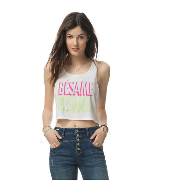 Camiseta sin mangas Aeropostale Besame Mujer Blanco Mediano