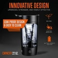 thumbnail image 5 of Squatz 22Oz Electric Shaker Bottle Automatic Blending Flask for Protein USB-Rechargeable (Black), 5 of 7