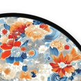 thumbnail image 3 of Japanese Floral Print Memory Foam Bath Mat 36" Absorbent Rug with Non Slip Base and 4 Bonus Pads, 3 of 6