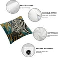 thumbnail image 4 of Acheng MAGOLIFE in/Outdoor Zebra Jungle Jacquard 2pcs Decorative Throw Pillow Cover Luxury Accent Neutral Textured Art Animal Rainforest Cushion Pillow Case Living Room Couch Bed Sofa White, 4 of 6