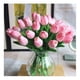 thumbnail image 1 of Shine-Co Lighting Tulipanes Artificiales De Poliuretano, 10 Unidades, Ramos De Arreglo De Flores Falsas De Tacto Real Para Decoración De Boda En El Hogar, Oficina (Rosa), 1 of 6
