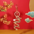 thumbnail image 1 of WIFKLSIIPG Exquisite Chinese Dragon Keychain High Grade Metal with Glistening Pearls and High End, 1 of 5